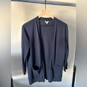 navy j crew cardigan